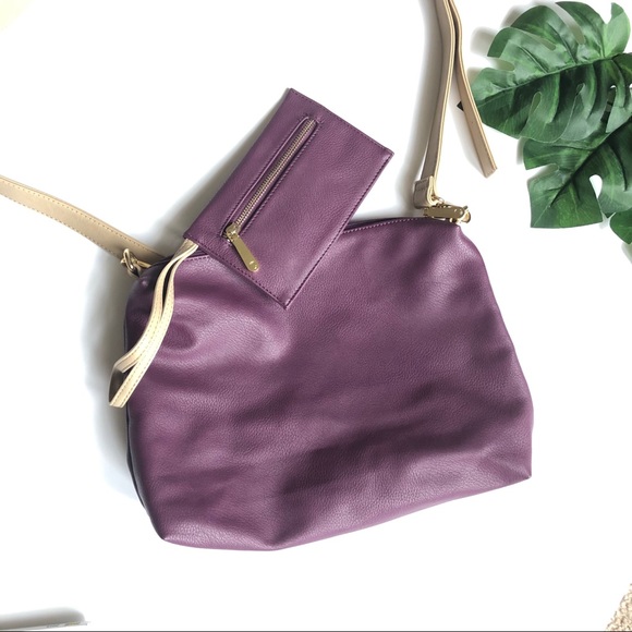 Anthropologie Handbags - Anthropologie Purple Shoulder Bag Medium wristlet